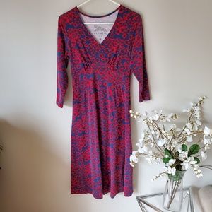Floral Dress Sahalie V-neck Fit&Flair 3/4 Sleeves